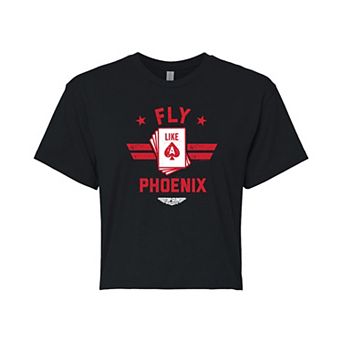 Juniors' Top Gun: Maverick "Fly Like A Phoenix" Cropped Graphic Tee