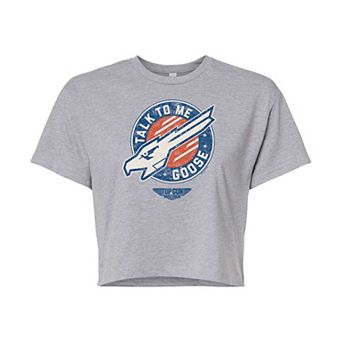 Juniors' Top Gun: Maverick "Talk To Me Goose" Cropped Graphic Tee