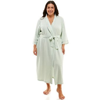 Plus Size Croft & Barrow® Waffle-Knit Kimono Robe