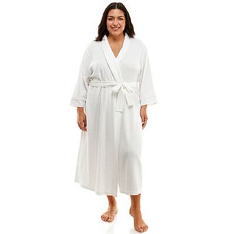 Plus Size Croft & Barrow® Waffle-Knit Kimono Robe