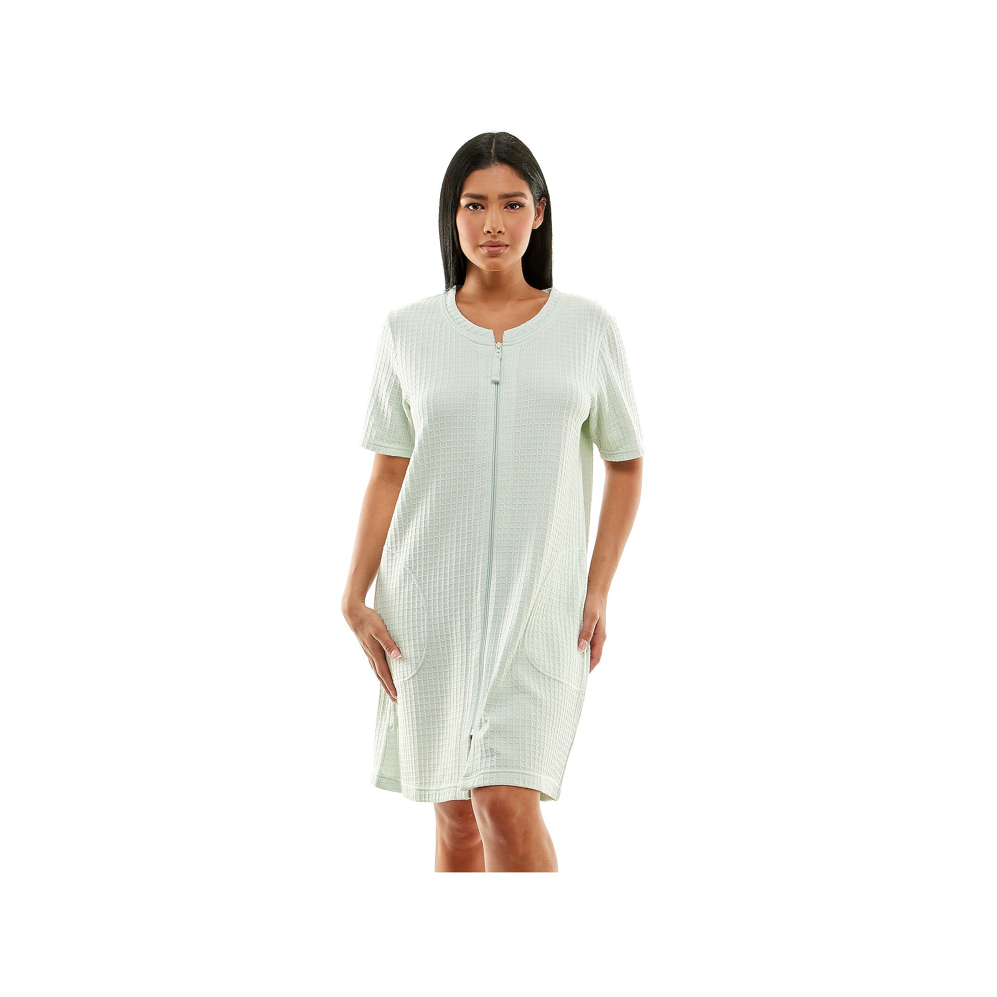 Womens Croft & Barrow® Zip Front Robe, Size: XXL, Green Frost
