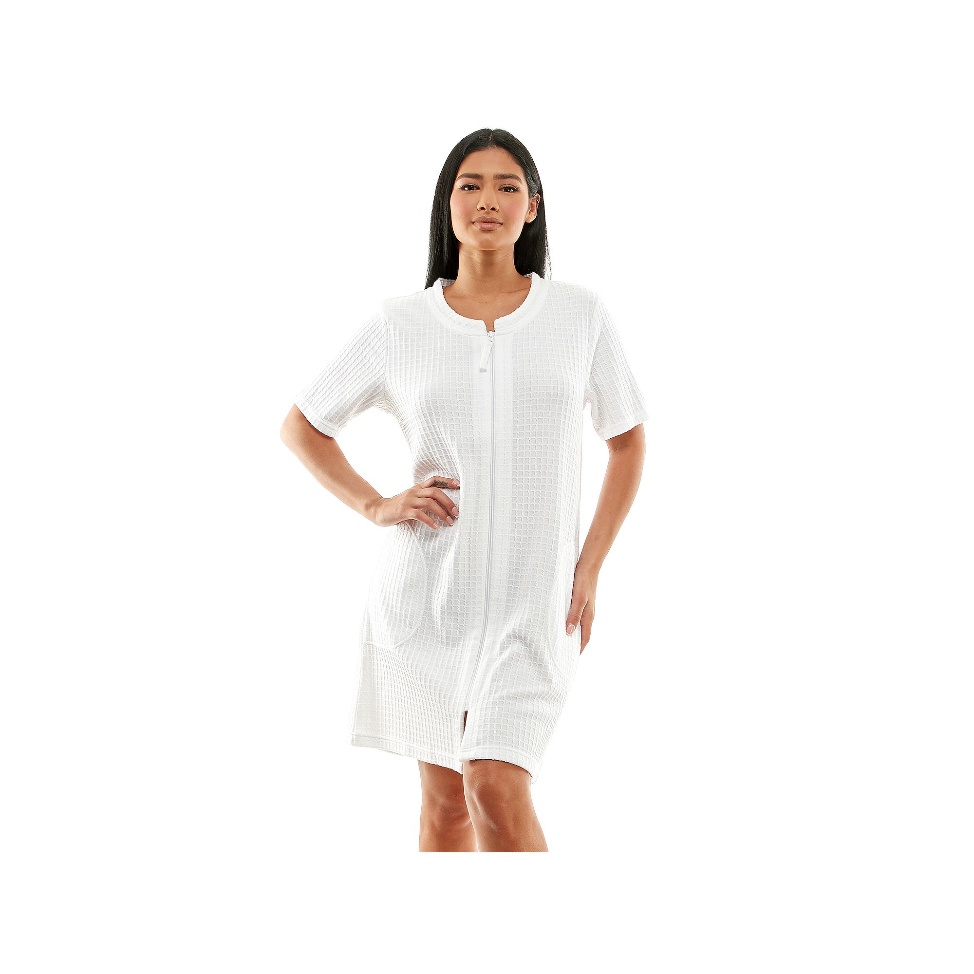 Womens Croft & Barrow® Zip Front Robe, Size: XL, White Solid