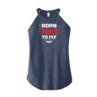 Juniors' Top Gun: Maverick "Born To Fly" High Neck Graphic Tank Top