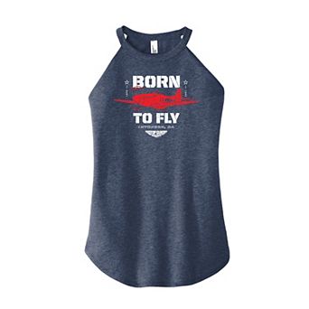 Juniors' Top Gun: Maverick "Born To Fly" High Neck Graphic Tank Top