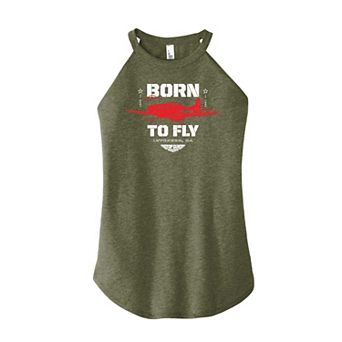 Juniors' Top Gun: Maverick "Born To Fly" High Neck Graphic Tank Top