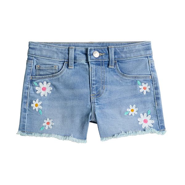 Girls 4-12 Jumping Beans® Embroidered Denim Shorts