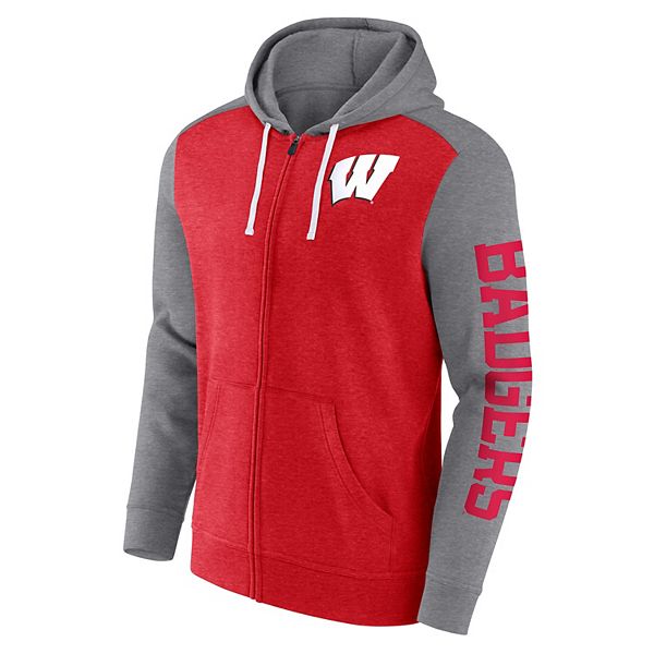 Men's Wisconsin Badgers Down and Distance Full-Zip Hoodie