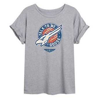 Juniors' Top Gun: Maverick "Talk To Me Goose" Oversized Graphic Tee