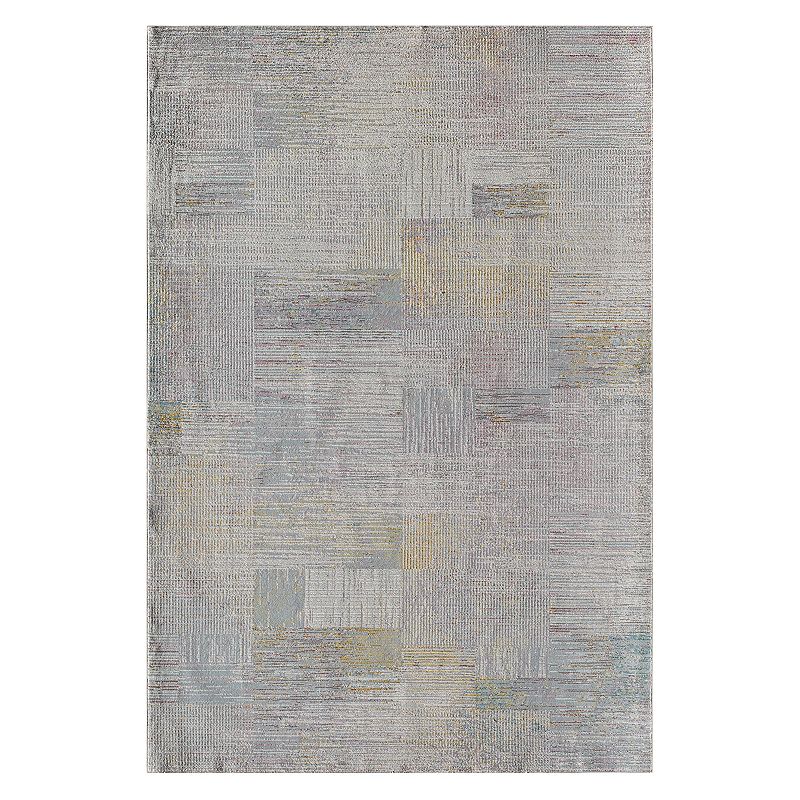 CosmoLiving Rugs America Malina Abstract Contemporary Revere Area Rug, Grey