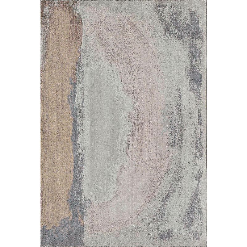 CosmoLiving Rugs America Malina Abstract Contemporary Brush Stroke Area Rug, Grey, 5X7 Ft