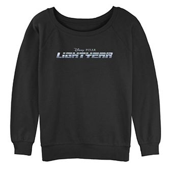Juniors' Lightyear Buzz Lightyear Rendered Logo Slouchy Terry Sweatshirt
