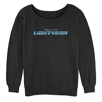 Juniors' Lightyear Buzz Lightyear Blue Logo Slouchy Terry Sweatshirt