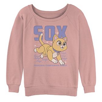 Juniors' Disney / Pixar Lightyear Personal Companion Robot Sox Sketch Slouchy Sweatshirt