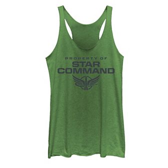 Juniors' Disney / Pixar Lightyear Property Of Star Command Logo Racerback Tank Top