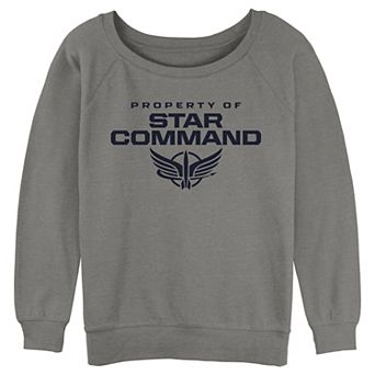 Juniors' Disney / Pixar Lightyear Property Of Star Command Logo Slouchy Sweatshirt