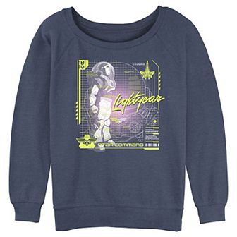 Juniors' Disney / Pixar Lightyear Star Command Buzz Schematic Slouchy Sweatshirt