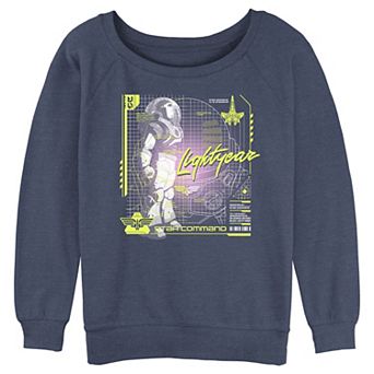 Juniors' Disney / Pixar Lightyear Star Command Buzz Schematic Slouchy Sweatshirt
