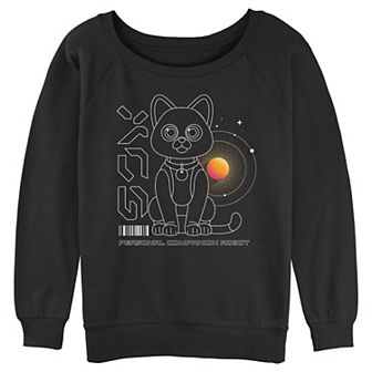 Juniors' Disney / Pixar Lightyear Personal Companion Robot Sox Barcode Sketch Slouchy Sweatshirt