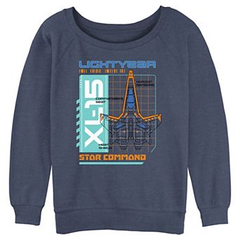 Juniors' Disney / Pixar Lightyear XL-15 Star Command Schematic Slouchy Sweatshirt
