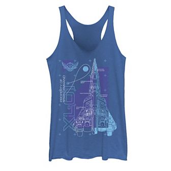 Juniors' Disney / Pixar Lightyear Property Of Star Command Ship Schematic Racerback Tank Top