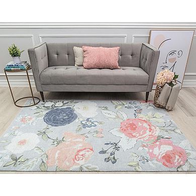 Isaac Mizrahi Eloise Contemporary Floral Blossoming Beauty Rug