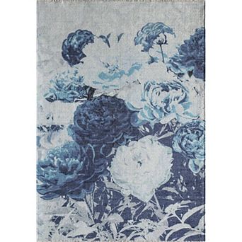 Isaac Mizrahi Eloise Contemporary Floral Baby Blues Rug