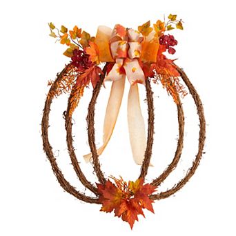 nearly natural Autumn Artificial Pumpkin Vine Wreath