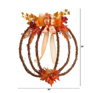 nearly natural Autumn Artificial Pumpkin Vine Wreath