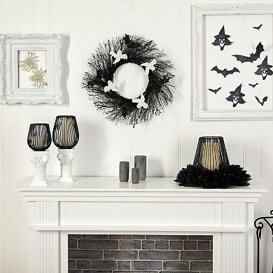 nearly natural Halloween Ghost Bats Twig Wreath