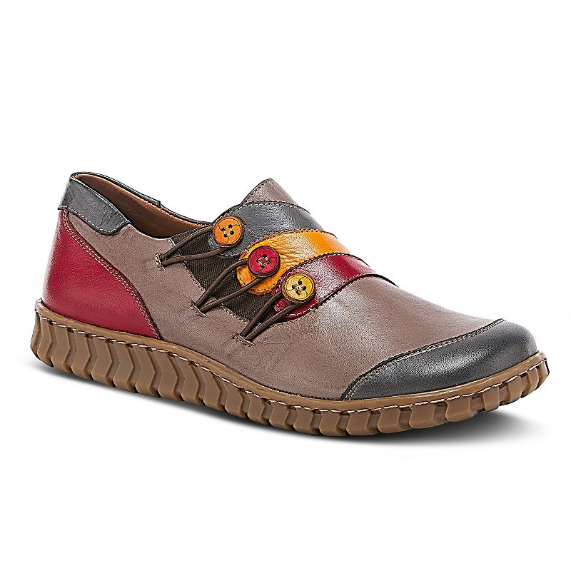 Spring Step Neeta Women's Leather Slip-On Button Design Shoes, Size: 41, Gray Team