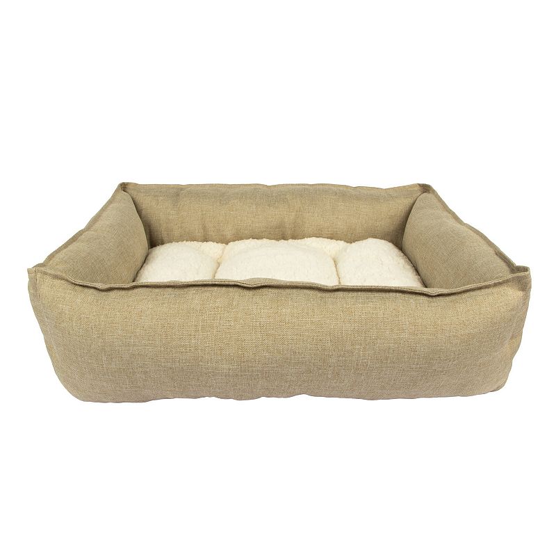 Sonoma Goods For Life Cuddler Pet Bed, Beig/Green, Large