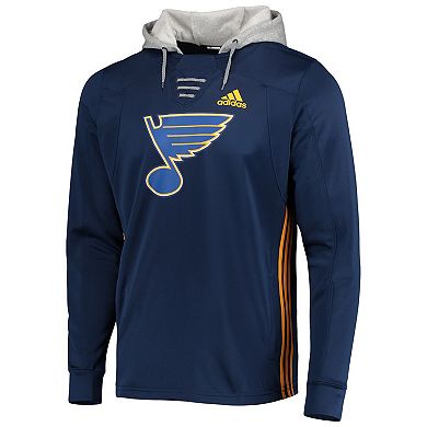 Men's adidas Navy St. Louis Blues Skate Lace AEROREADY Pullover Hoodie