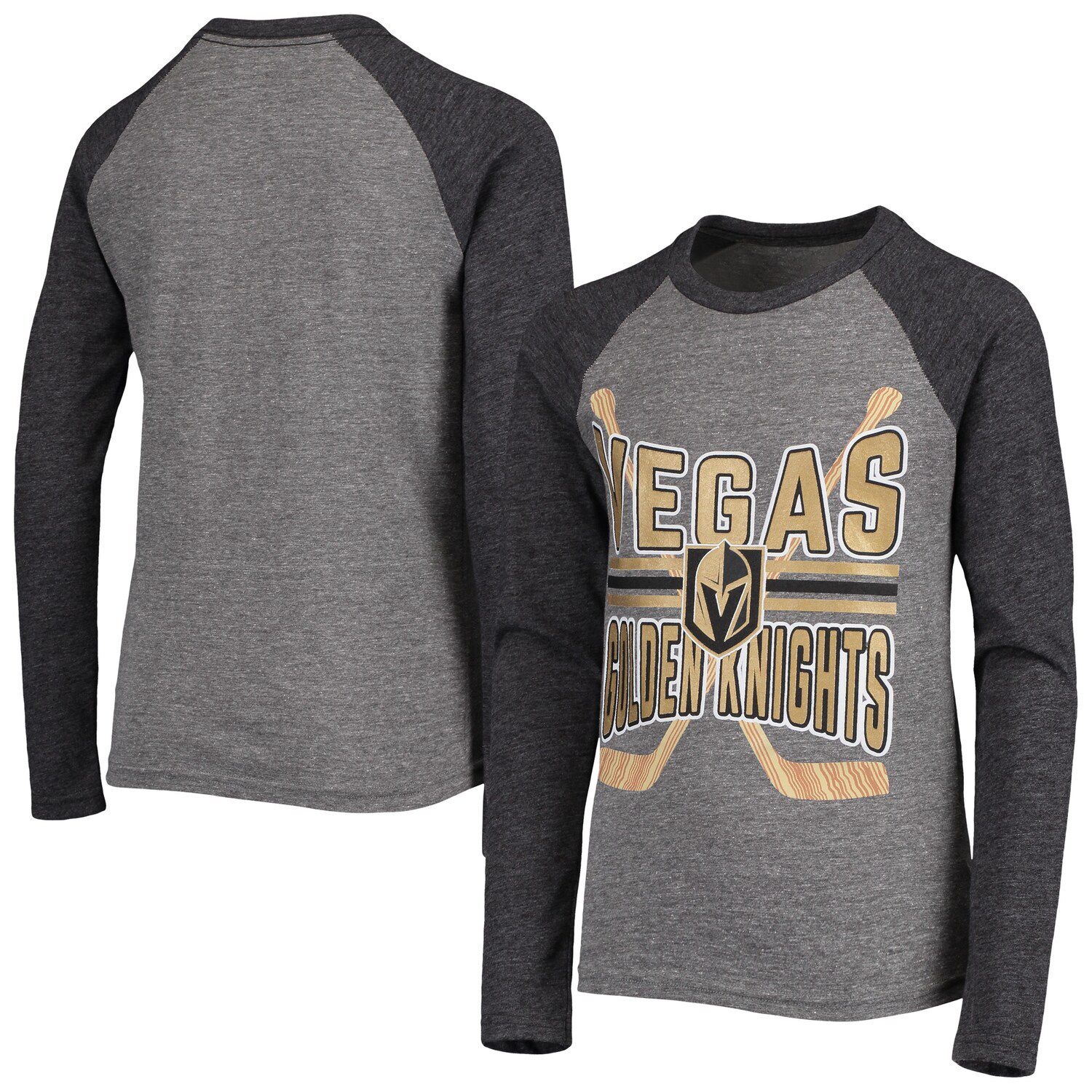 Women's Fanatics Branded Black Vegas Golden Knights Team Pride Logo Long Sleeve V-Neck T-Shirt Size: Large