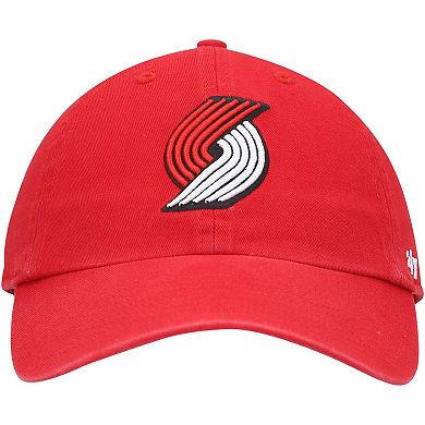 Men's '47 Red Portland Trail Blazers Logo Clean Up Adjustable Hat
