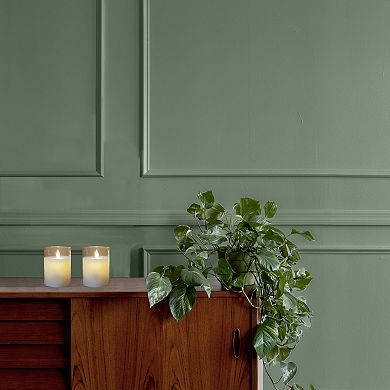 LumaBase 2-pack Battery Operated LED Glass Candles With Moving Flame