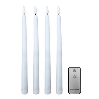 Battery-Operated 3-D Wick Flame Taper Candle 4 pc Set