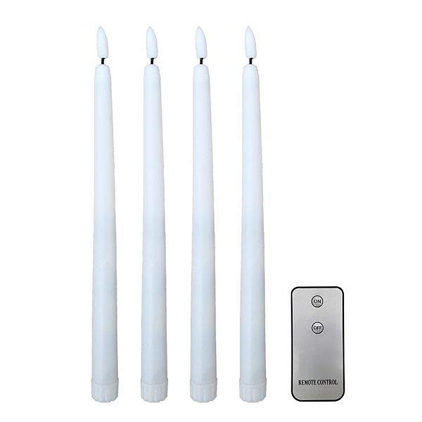 BatteryOperated 3D Wick Flame Taper Candle 4piece Set