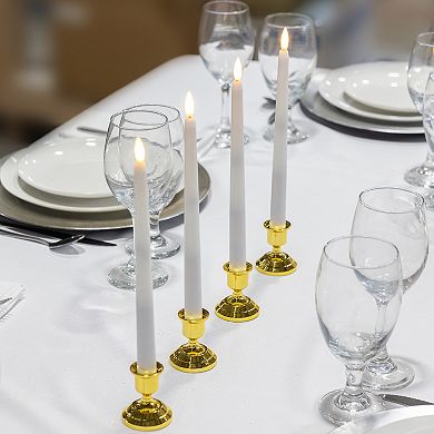 Battery-Operated 3-D Wick Flame Taper Candle 4-piece Set