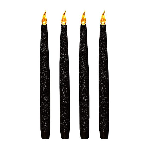 LumaBase Black Battery Operated LED Candles With Flickering Flame 4
