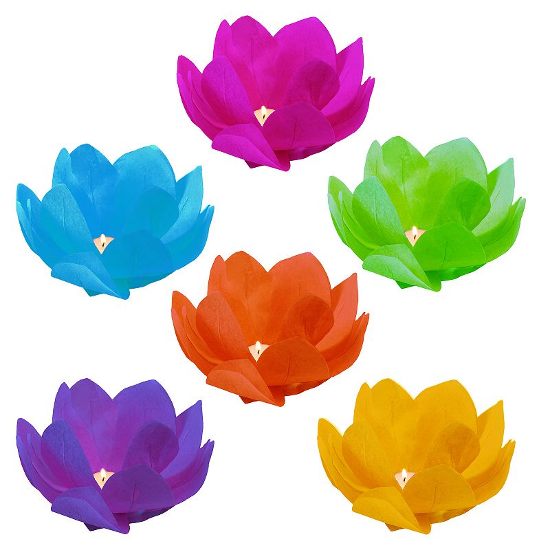 73134471 LumaBase Floating Paper Lotus With Tea Light Candl sku 73134471