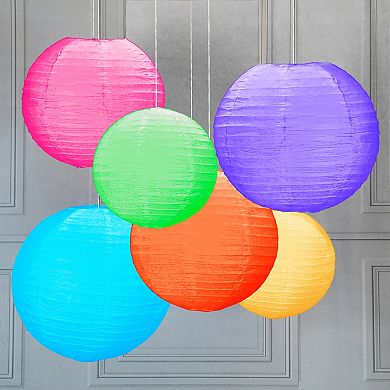 LumaBase Multi-Size Paper Lanterns 6-pack Set