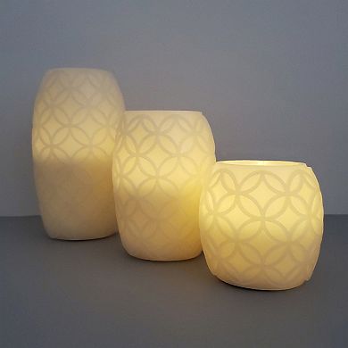 Battery Operated Textured LED Pillar Candle 3-piece Set