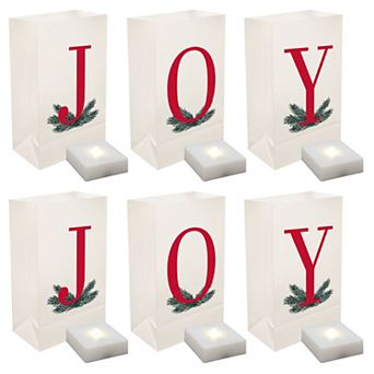 LumaBase Battery Operated LED Joy Luminaria Kit 6-pack Set