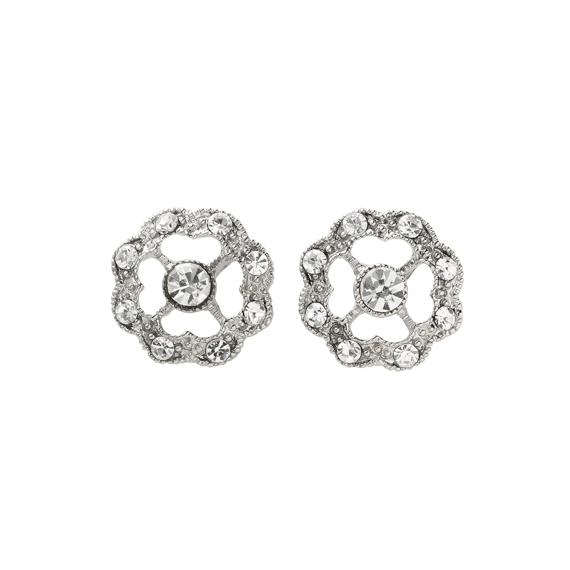 1928® Silver-Tone Simulated Crystal Stud Earrings, Womens, Silver Tone