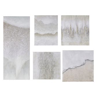 Madison Park Natural Essence Hand Embellished Abstract Glitz Canvas Wall Art Gallery 5 pc Set