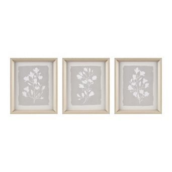 Madison Park Fair Florets Printed Framed Wall Art 3 pc Set