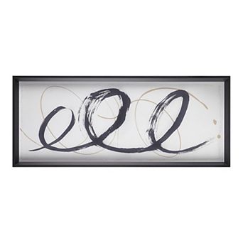Madison Park Abstract Contrast Black Graphic Framed Wall Art