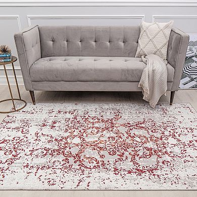 Rugs America Mason Brooks Jada Transitional Distressed Polar Symphony Area Rug
