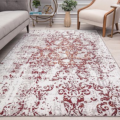 Rugs America Mason Brooks Jada Transitional Distressed Polar Symphony Area Rug