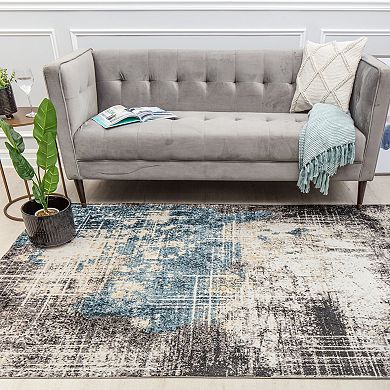 Rugs America Mason Brooks Jada Transitional Distressed Midnight Area Rug